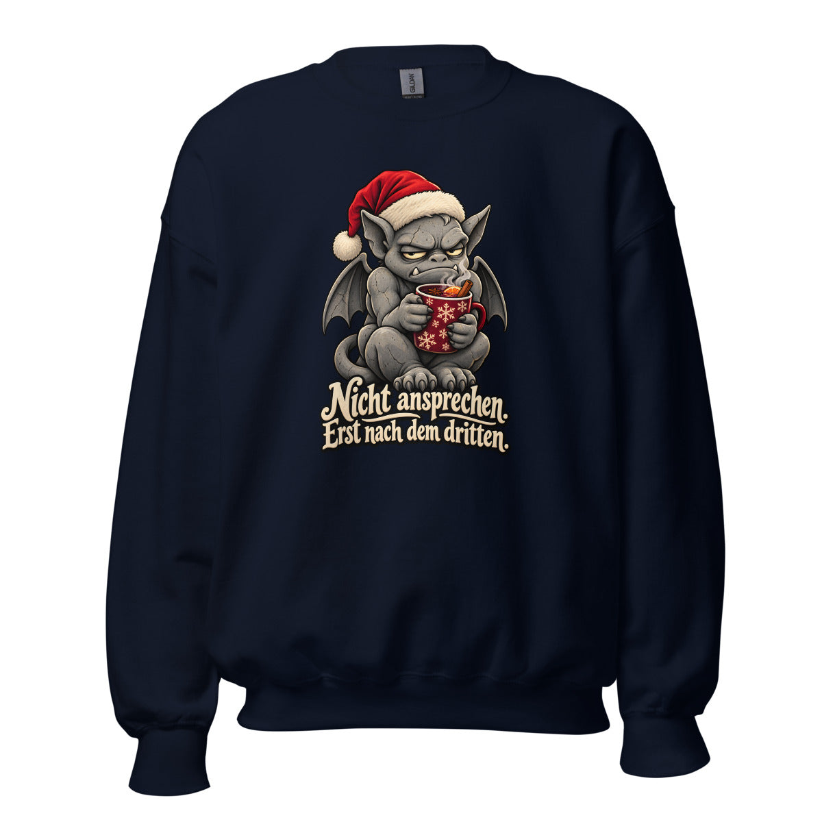 Glühwein-Gargoyle – Sweatshirt – großer Frontdruck