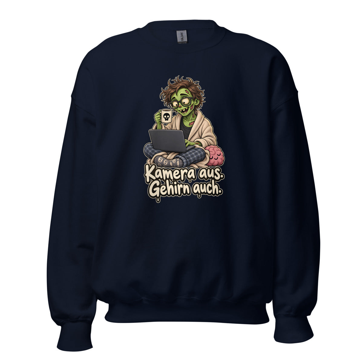 Zombie im Homeoffice – Sweatshirt – großer Frontdruck