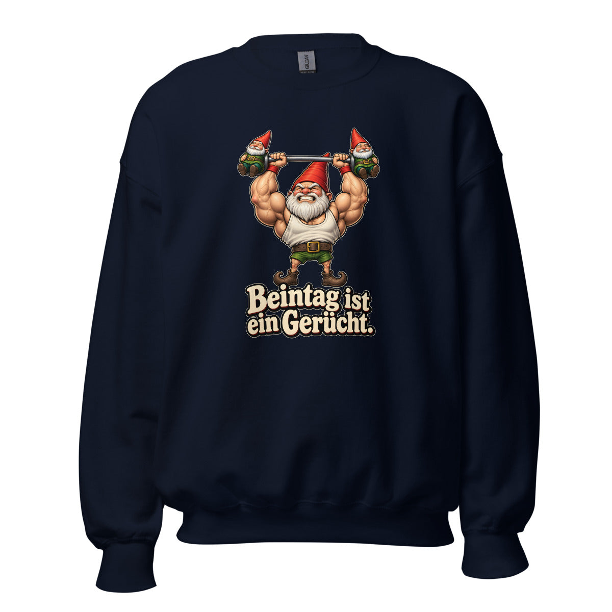 Hantel-Gnom – Sweatshirt – großer Frontdruck