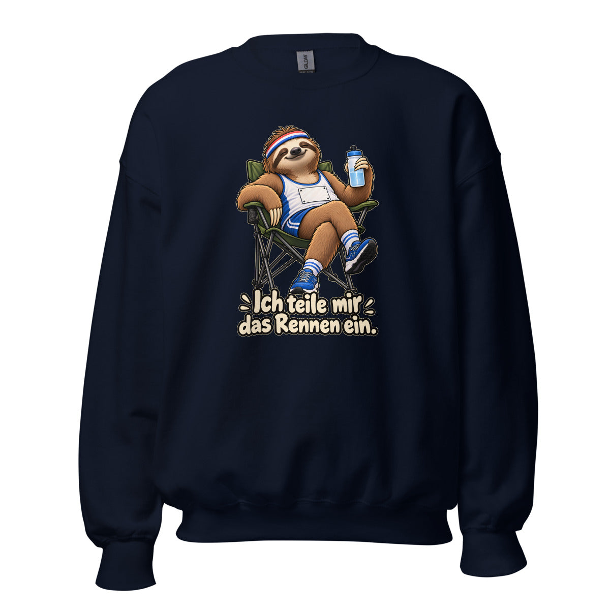 Marathon-Faultier – Sweatshirt – großer Frontdruck