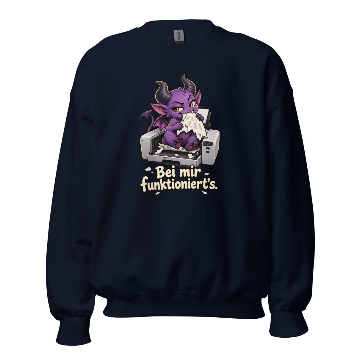 Drucker-Dämon – Sweatshirt – großer Frontdruck