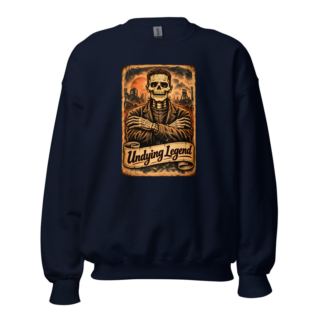 Undying Legend – Skelett mit verschränkten Armen – Sweatshirt – großer Frontdruck
