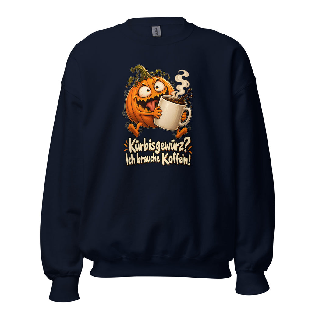 Kürbis mit Koffeinproblem – Sweatshirt – großer Frontdruck