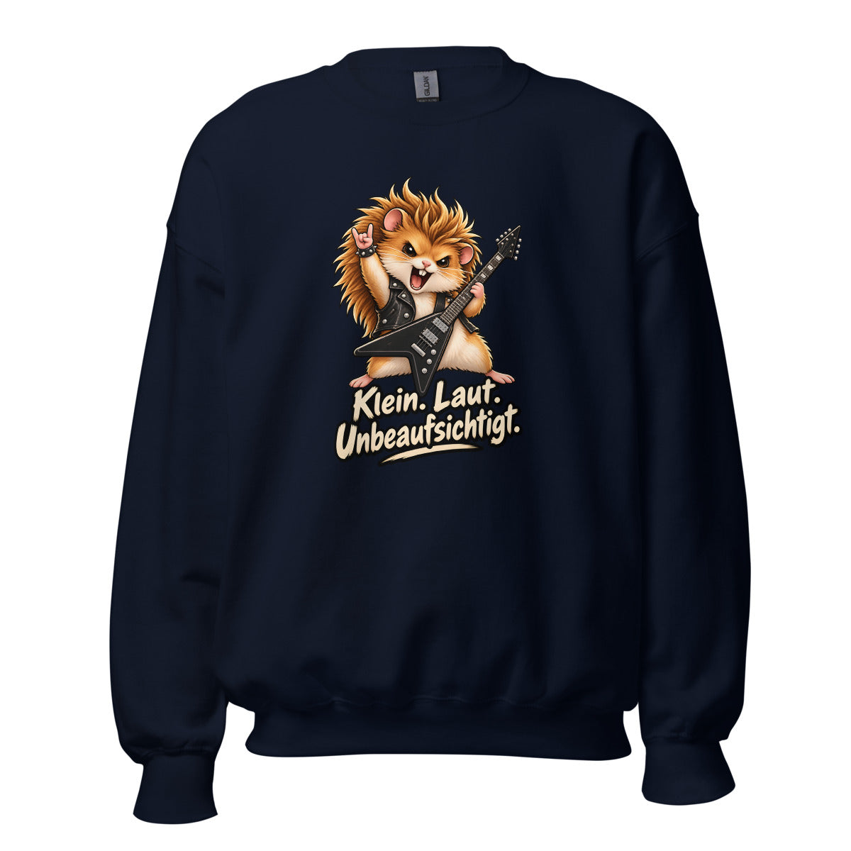 Heavy-Metal-Hamster – Sweatshirt – großer Frontdruck