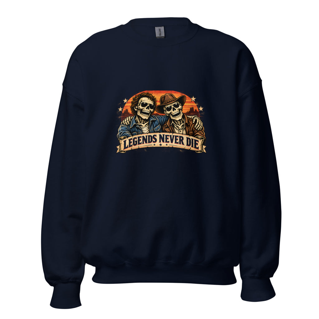 Legends Never Die - Skelettfreunde – Sweatshirt – großer Frontdruck