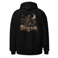 Unisex Hoodie in Black, Rückenansicht mit großem Rückenprint: Dead Man Riding.