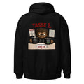 Unisex Hoodie in Black, Rückenansicht mit großem Rückenprint: Ich rede nicht vor Tasse 2.