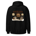 Unisex Hoodie in Black, Rückenansicht mit großem Rückenprint: Homeoffice läuft, Kaffee auch.