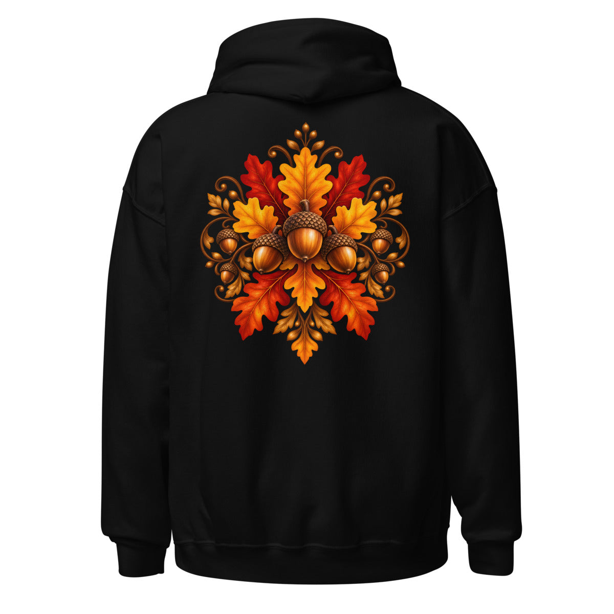 Symmetrisches Eichel-/Blattornament. – Unisex Heavy Blend Hoodie | Gildan 18500