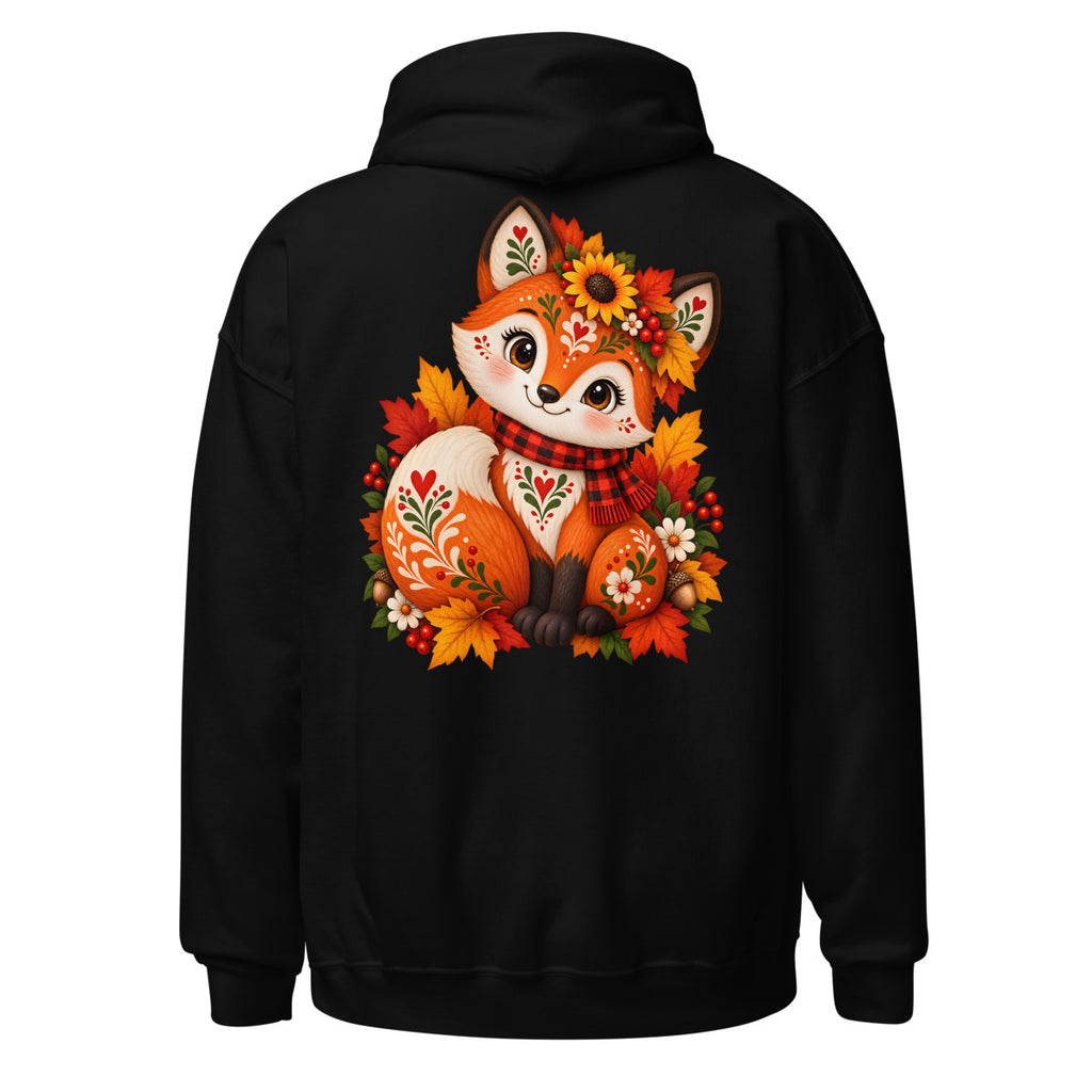 Fuchs mit Folk-Art-Blumenmuster. – Unisex Heavy Blend Hoodie | Gildan 18500