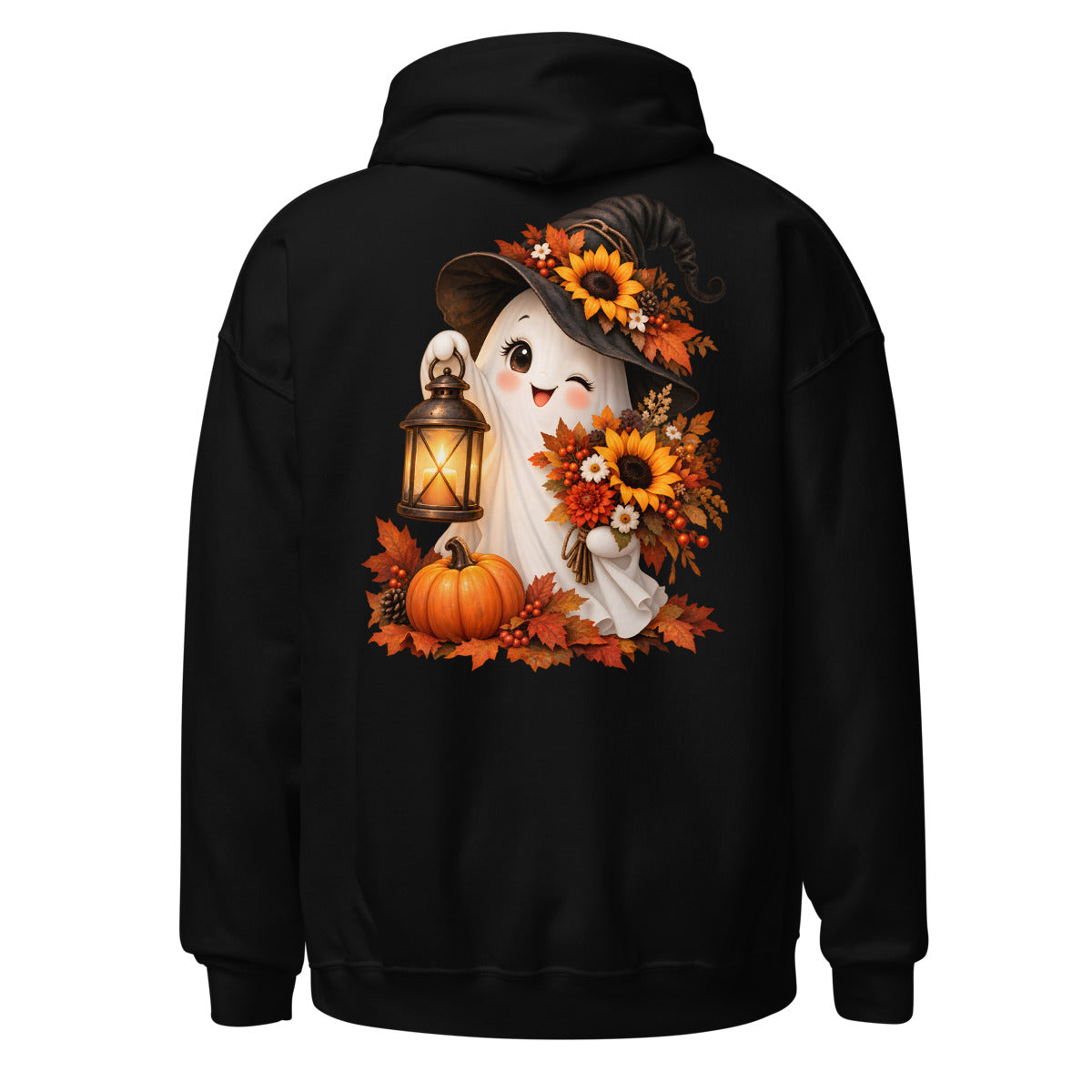 Geist mit Laterne und Blumen. – Unisex Heavy Blend Hoodie | Gildan 18500