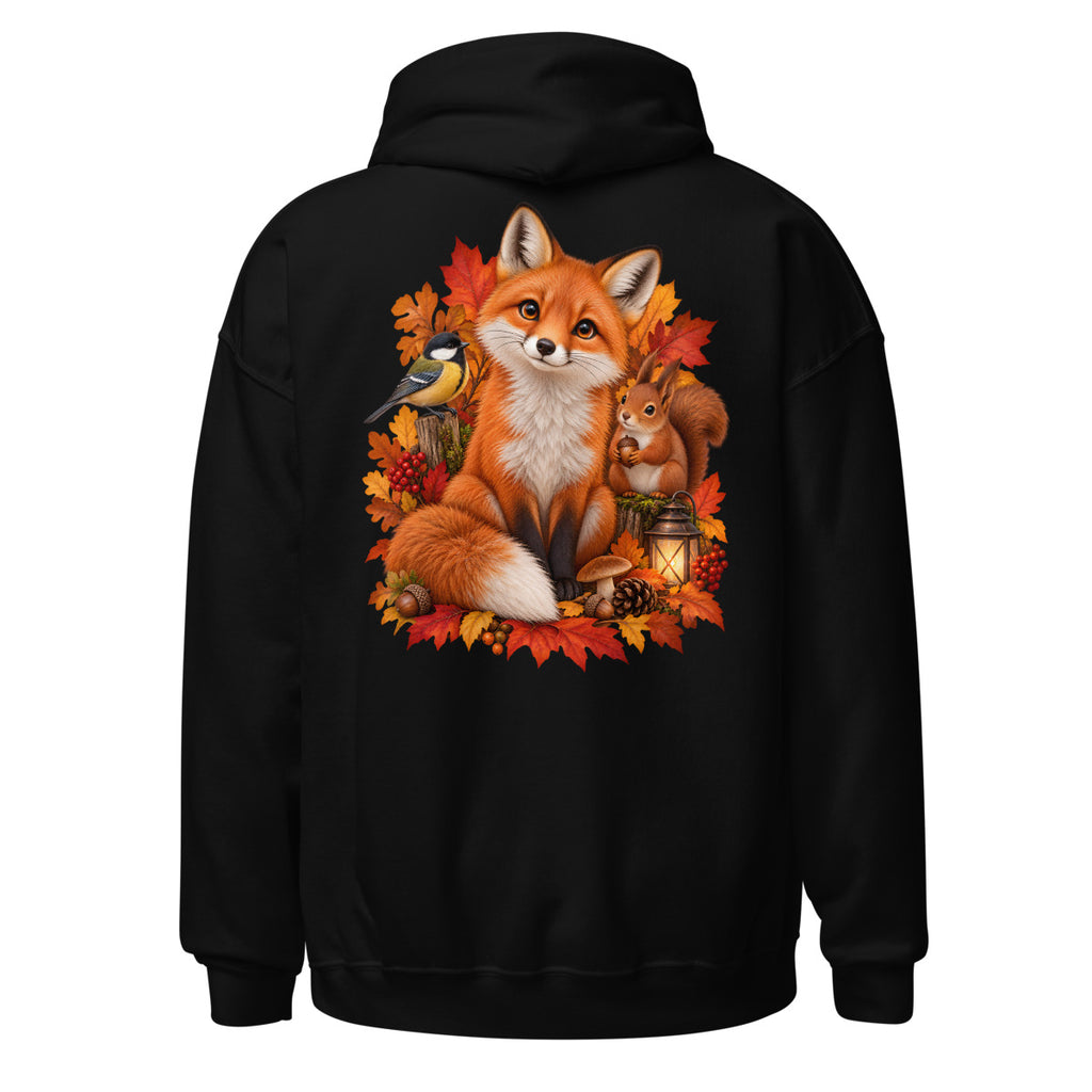 Fuchs mit Vogel und Eichhoernchen. – Unisex Heavy Blend Hoodie | Gildan 18500