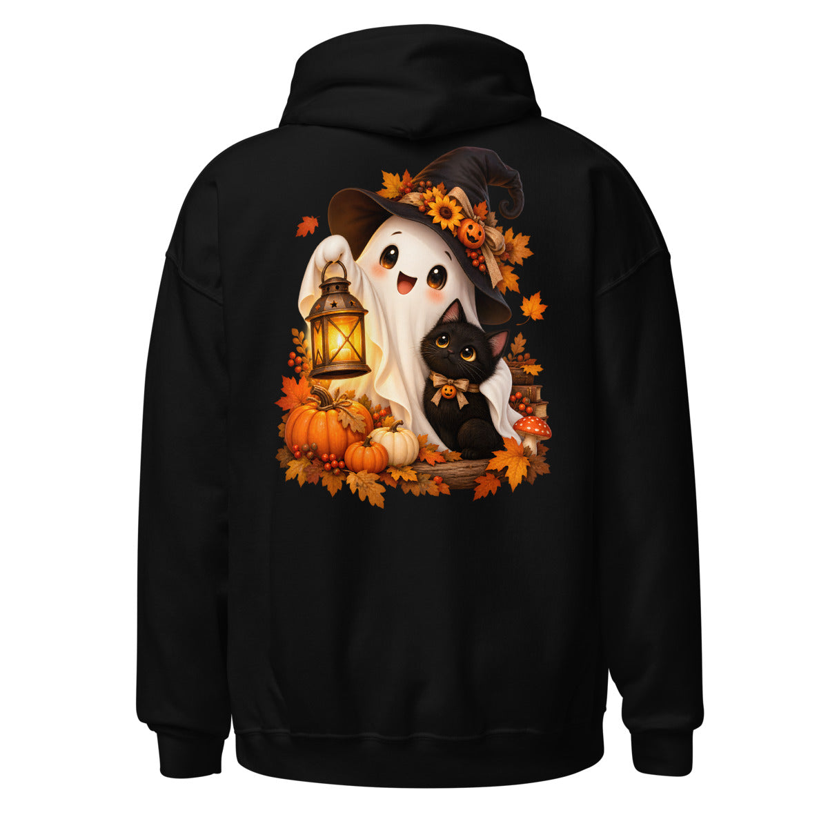 Geist mit Katze und Laterne. – Unisex Heavy Blend Hoodie | Gildan 18500