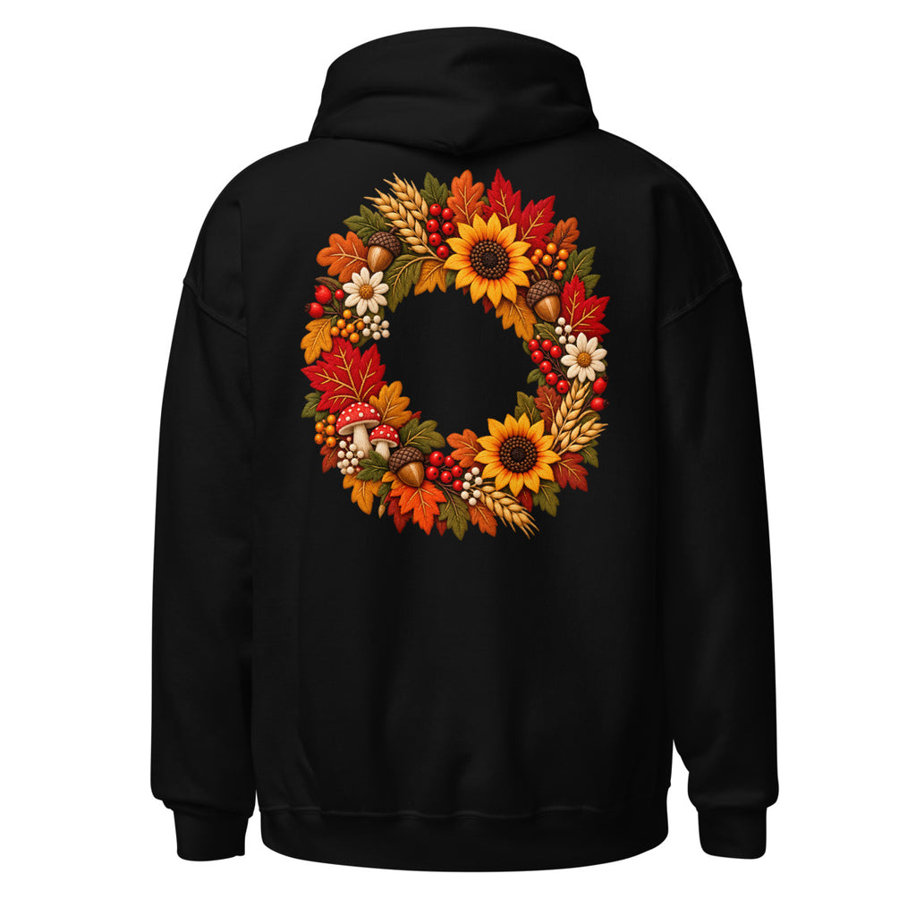 Herbstkranz im Stickerei-Look. – Unisex Heavy Blend Hoodie | Gildan 18500