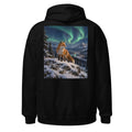 Winterfuchs unter Nordlichtern – Hoodie – großer Rückendruck