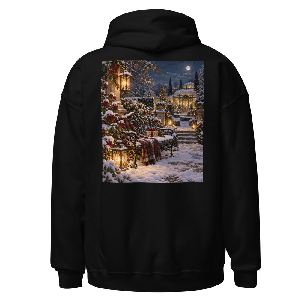 Laternengarten in der Winternacht – Hoodie – großer Rückendruck