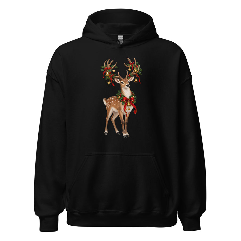Weihnachtshirsch – Hoodie – großer Frontdruck