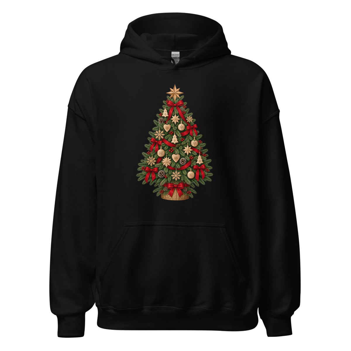 Nordischer Weihnachtsbaum – Hoodie – großer Frontdruck