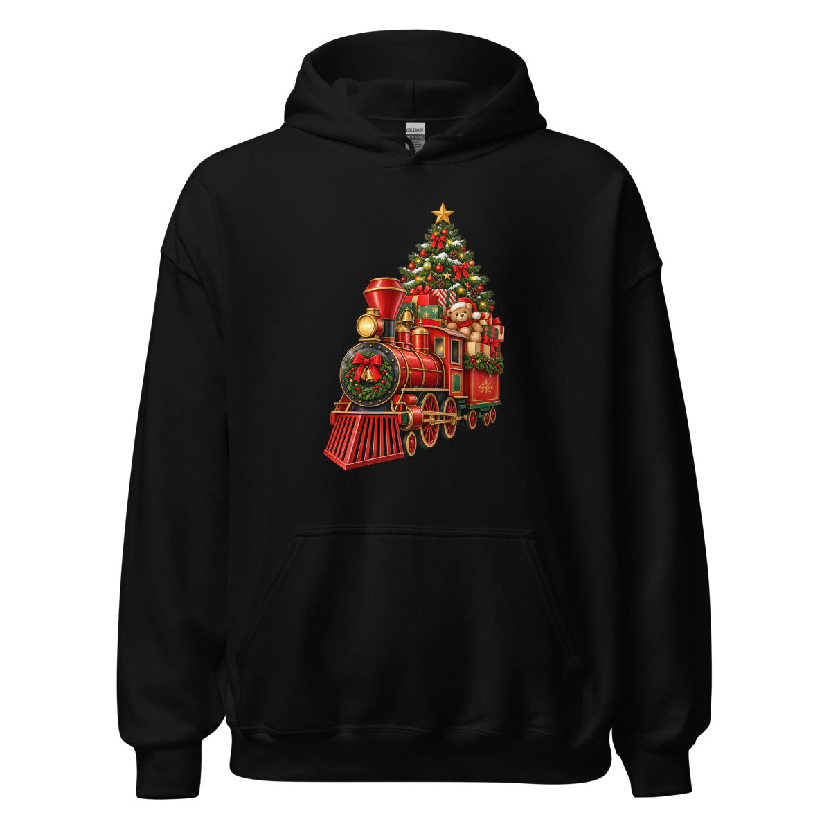 Weihnachtszug – Hoodie – großer Frontdruck