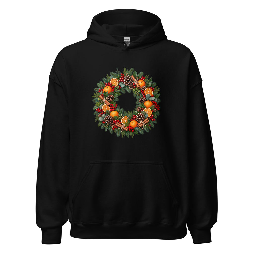 Weihnachtskranz – Hoodie – großer Frontdruck
