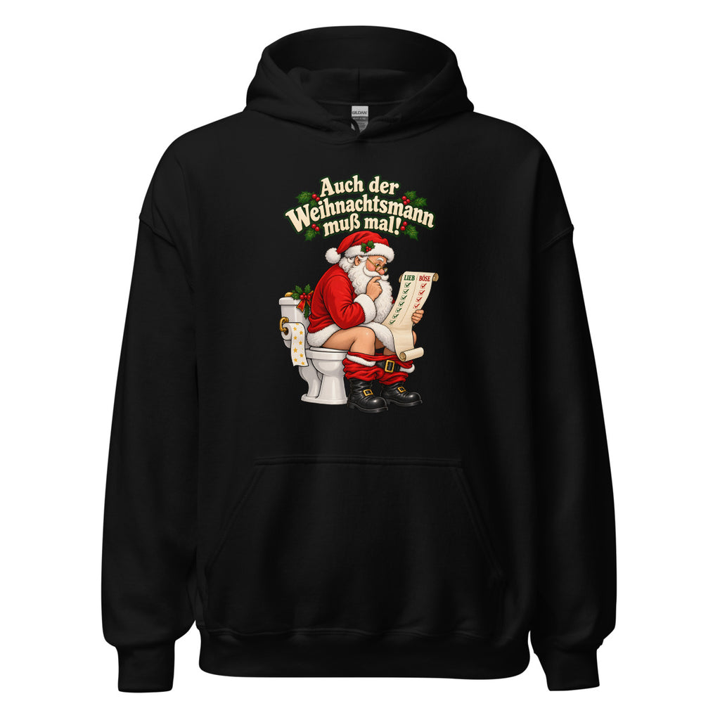 Auch der Weihnachtsmann muß mal! – Hoodie – großer Frontdruck