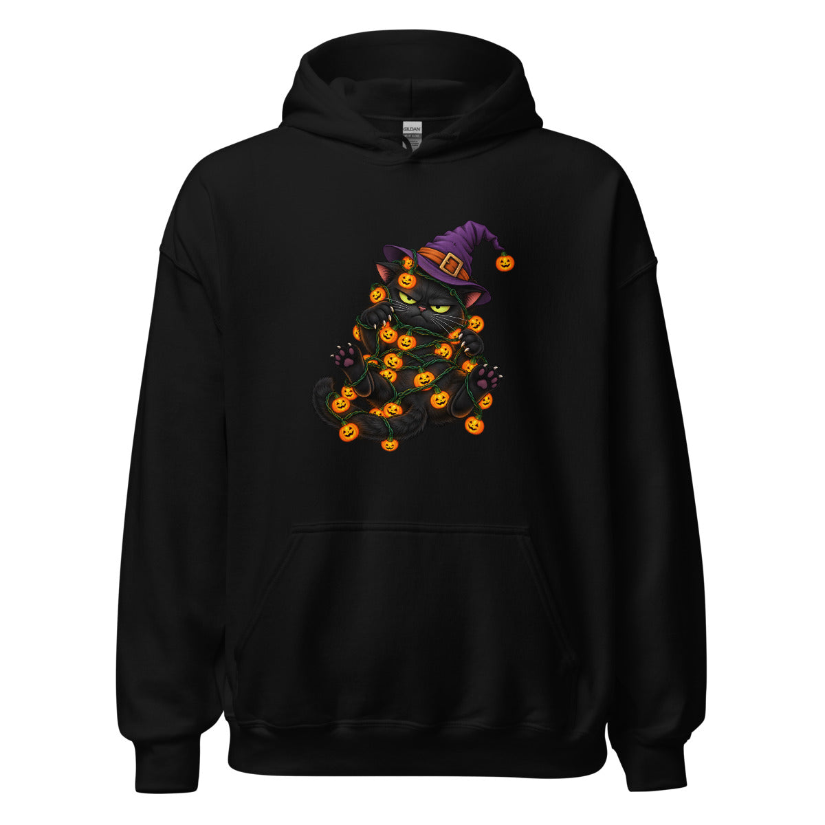 Kater im Lichterchaos – Hoodie – großer Frontdruck