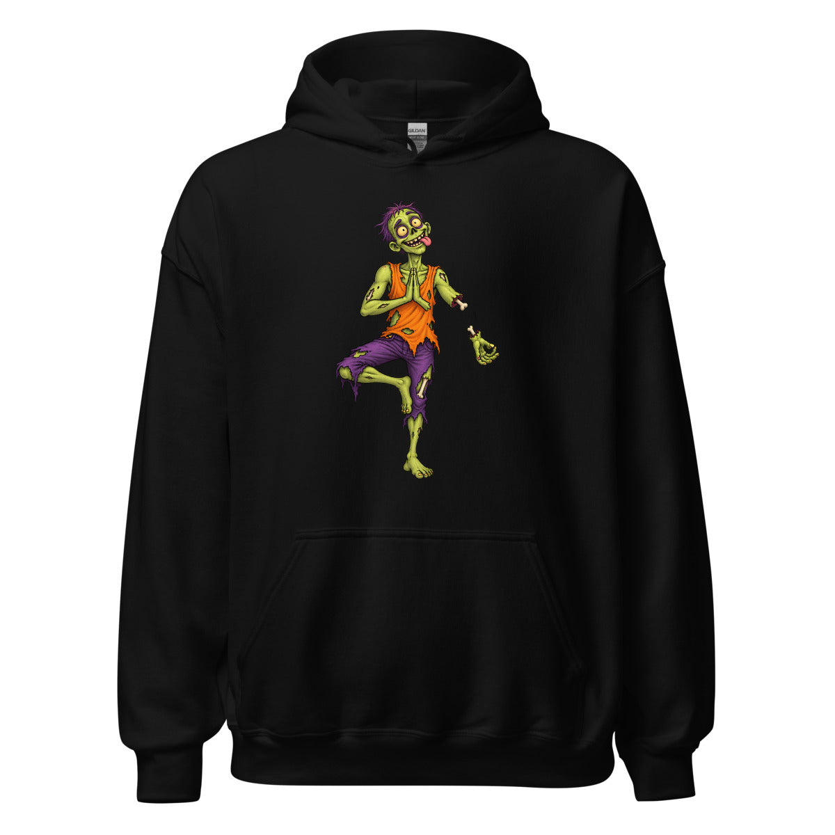 Zombie-Yoga – Hoodie – großer Frontdruck