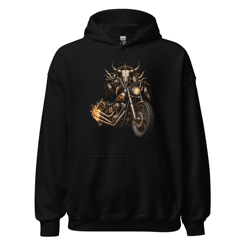 Donner auf zwei Rädern – Hoodie – großer Frontdruck