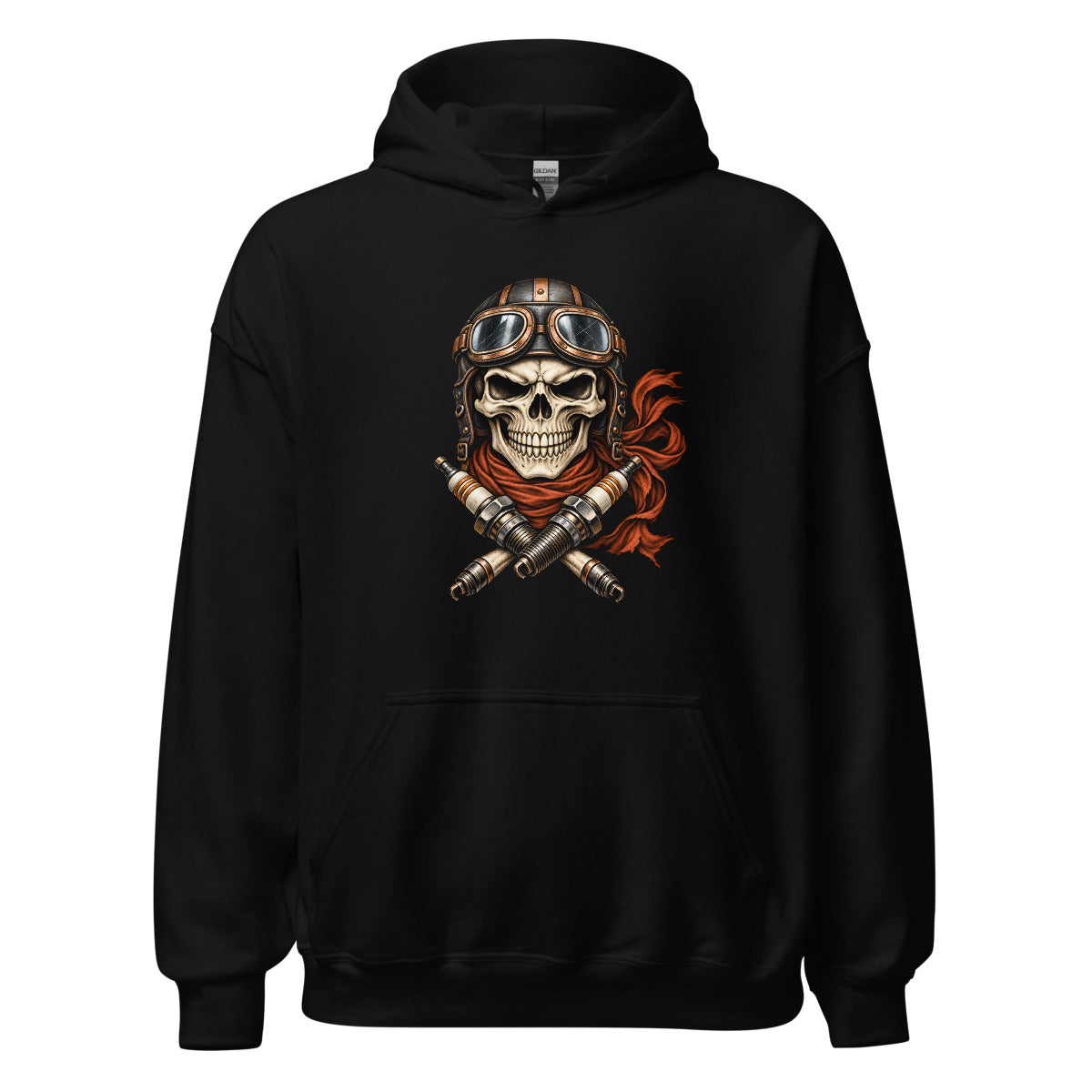 Totenkopf im Gegenwind – Hoodie – großer Frontdruck