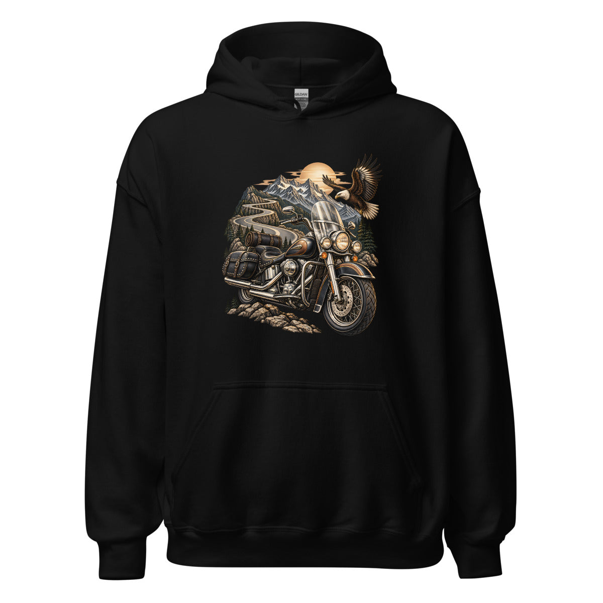 Freiheit am Bergpass – Hoodie – großer Frontdruck