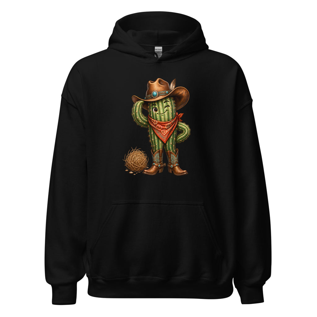 Kaktus mit Cowboyhut – Hoodie – großer Frontdruck