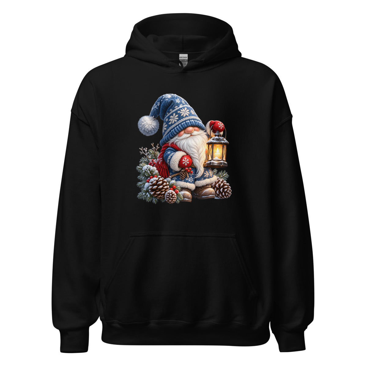 Winterwichtel mit Laterne – Hoodie – großer Frontdruck