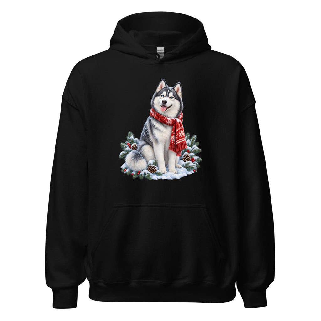 Husky im Winterwind – Hoodie – großer Frontdruck