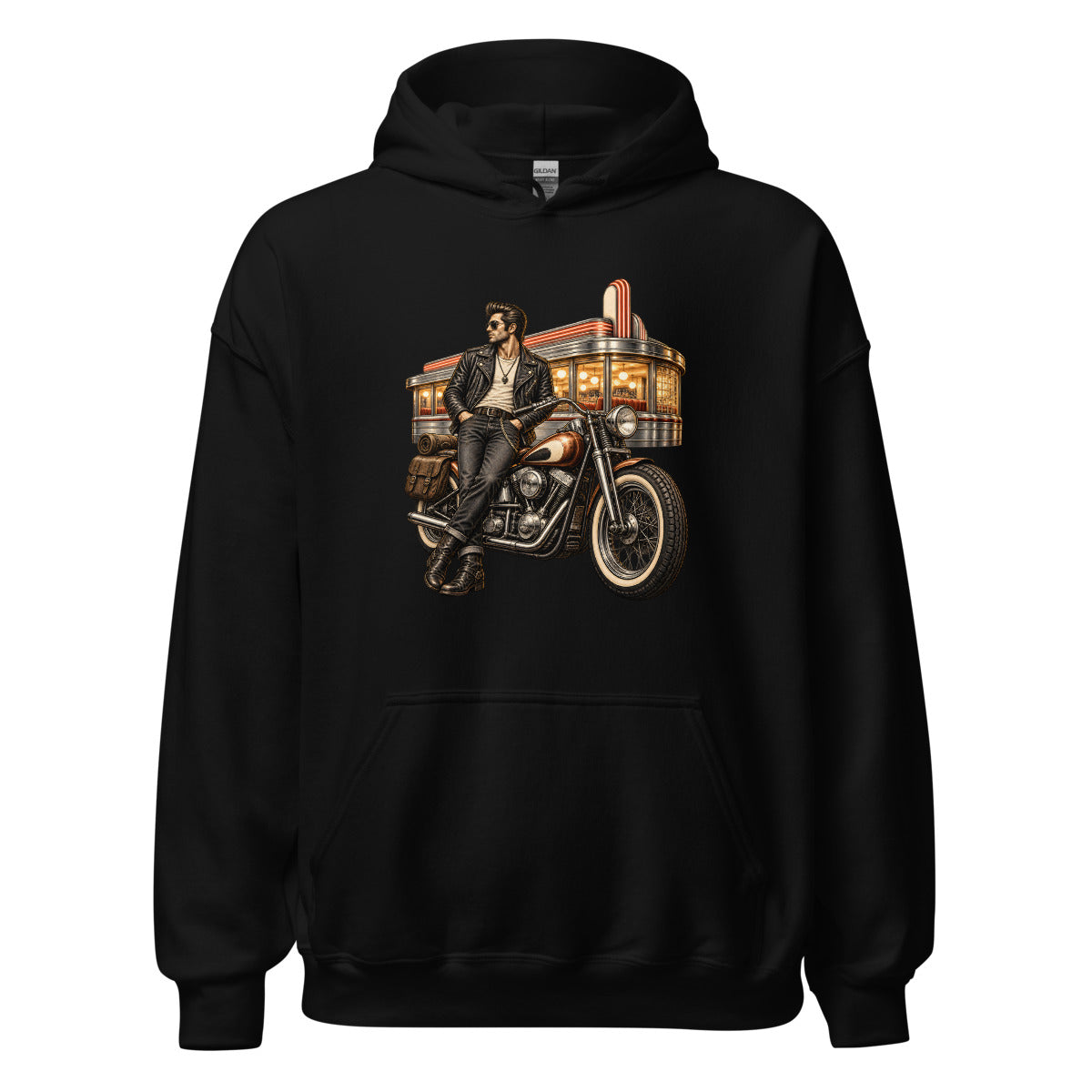 Letzte Runde im Diner – Hoodie – großer Frontdruck