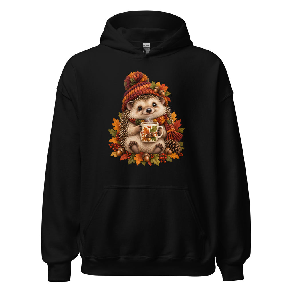 Igel mit Kaffeepause – Hoodie – großer Frontdruck