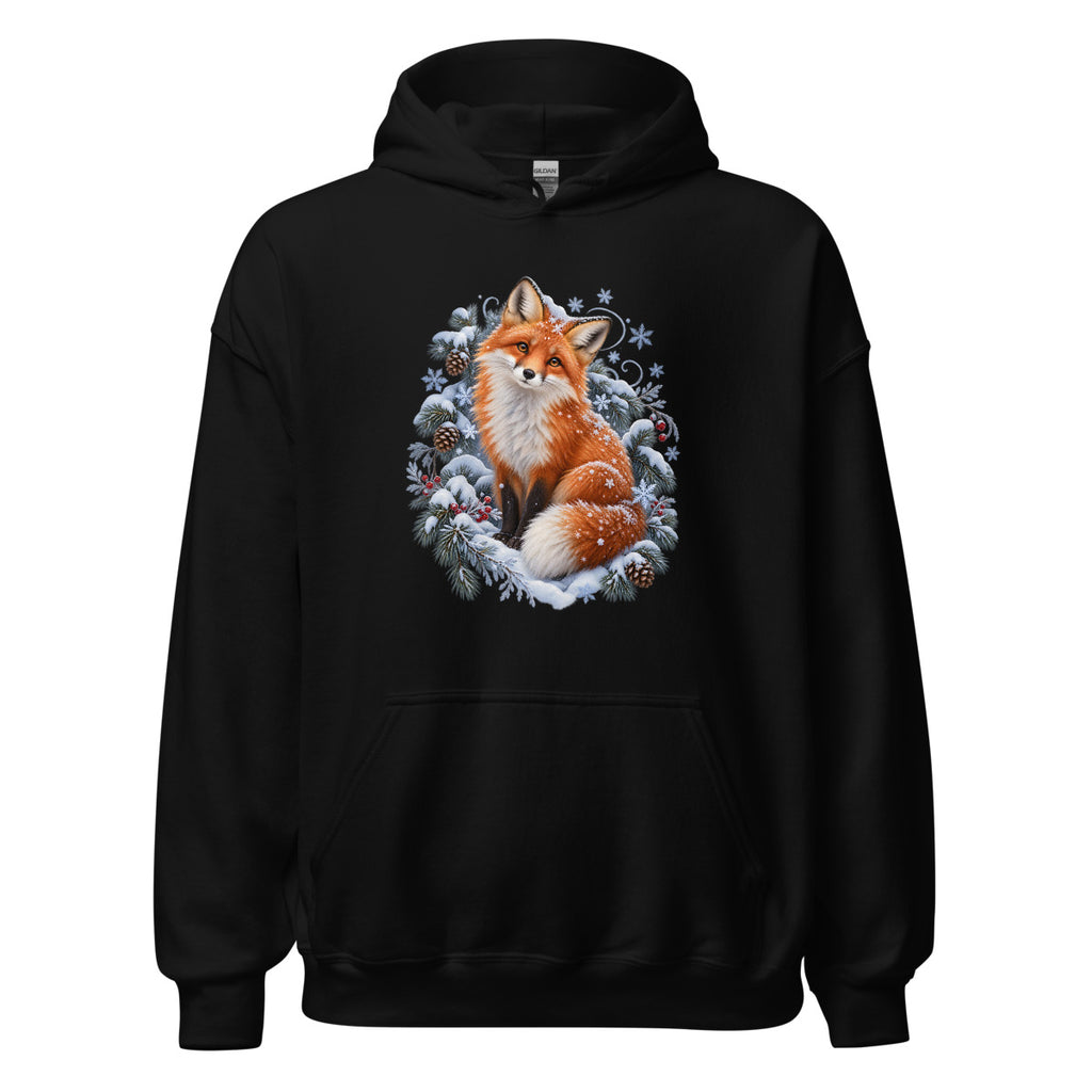 Fuchs im Schneegestöber – Hoodie – großer Frontdruck