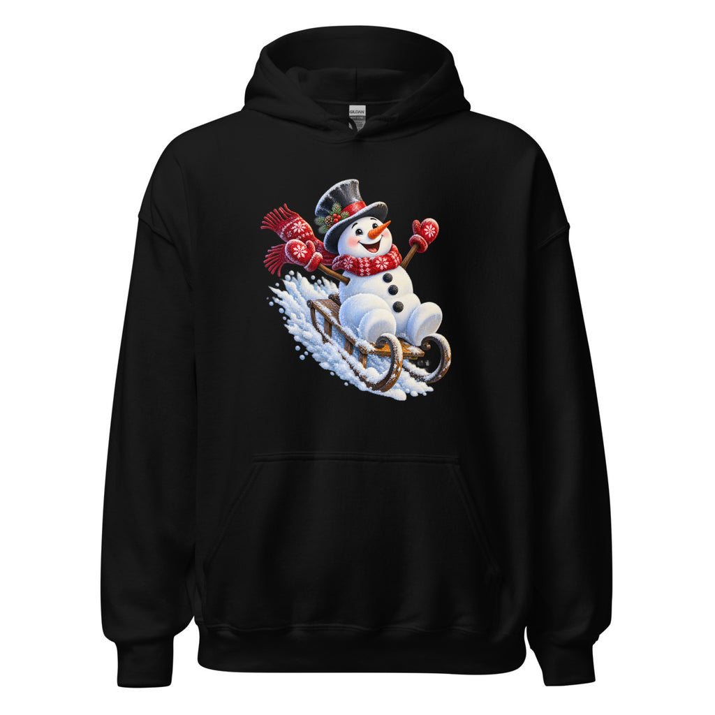 Schneemann auf Abwegen – Hoodie – großer Frontdruck