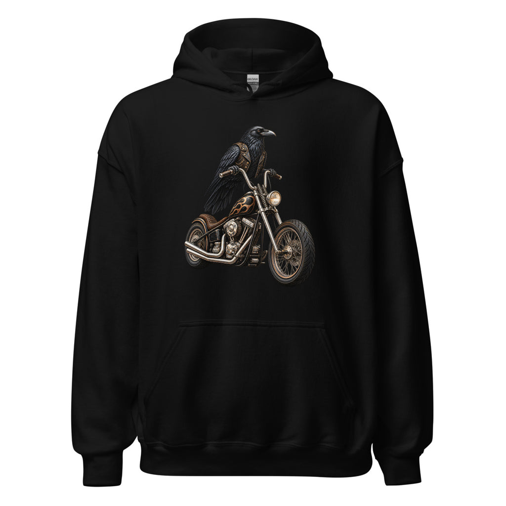 Rabe auf der Maschine – Hoodie – großer Frontdruck