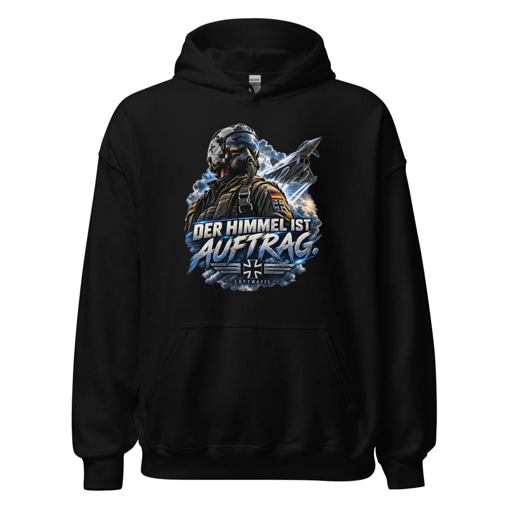 Der Himmel ist Auftrag - Luftwaffe – Hoodie – großer Frontdruck