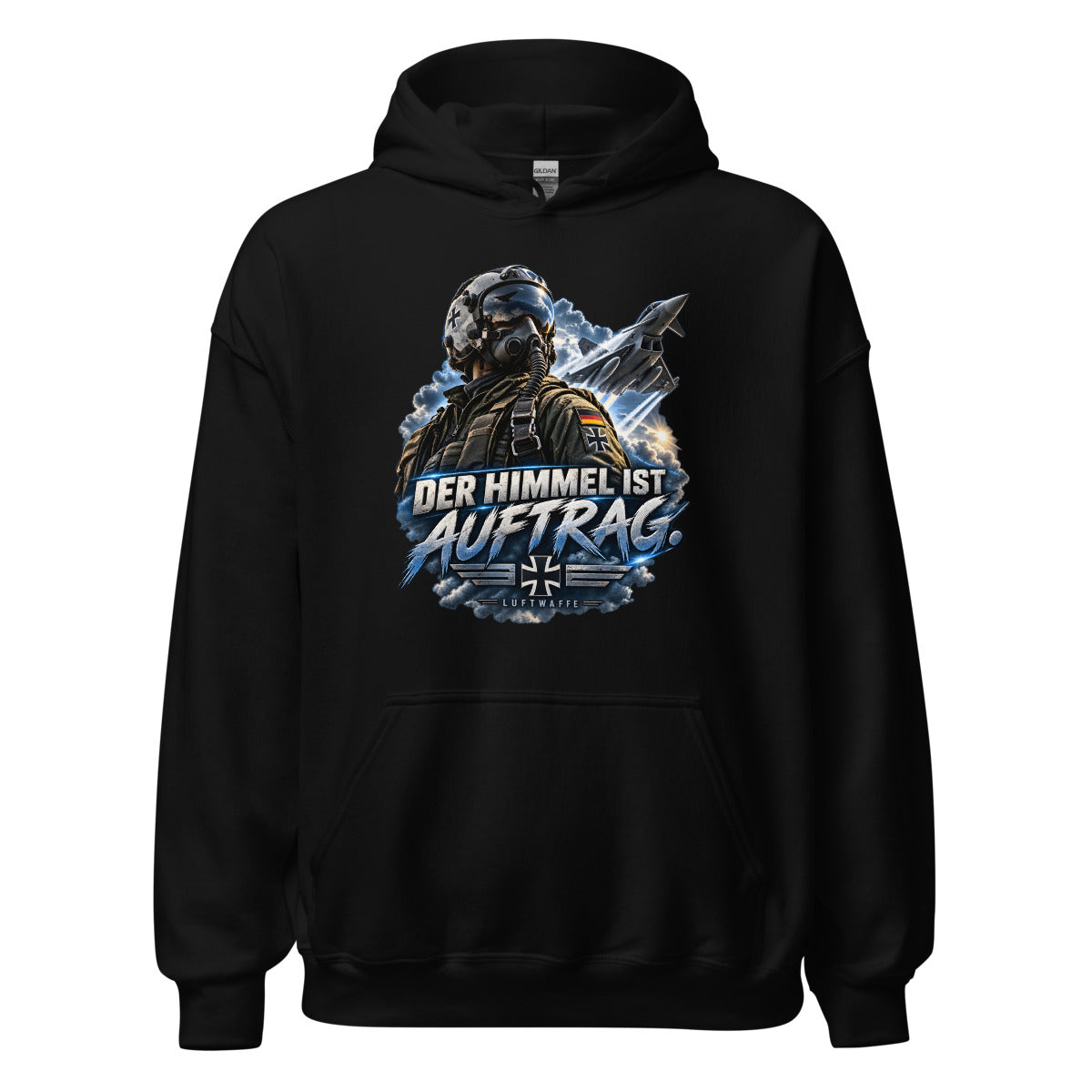 Der Himmel ist Auftrag - Luftwaffe – Hoodie – großer Frontdruck