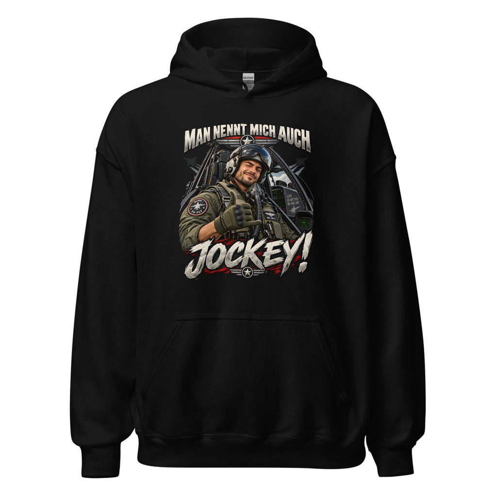Man nennt mich auch Jockey! – Hoodie – großer Frontdruck