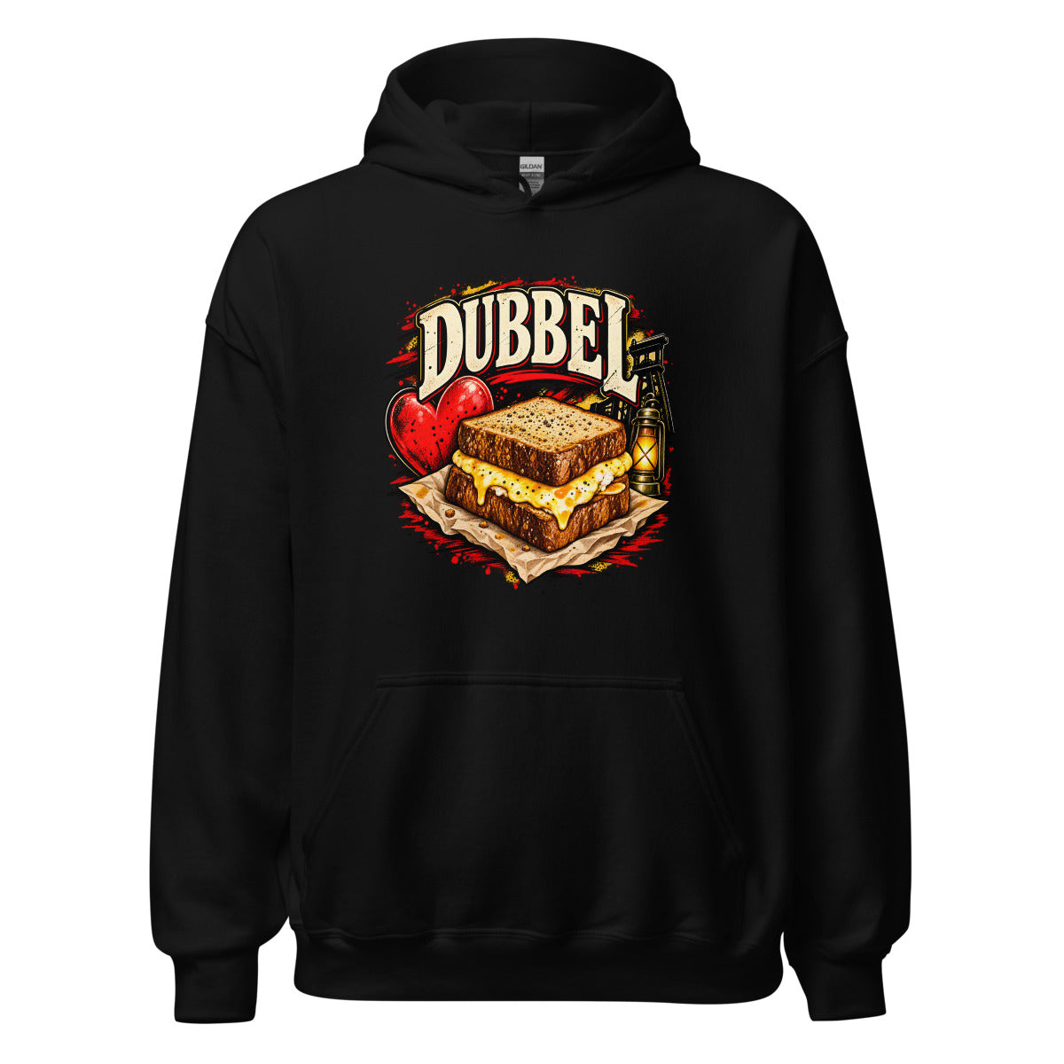 Dubbel Käse-Sandwich – Hoodie – großer Frontdruck