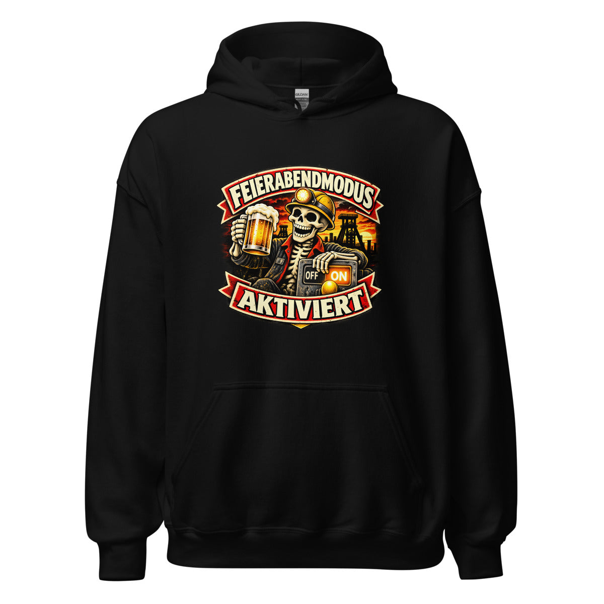 Feierabendmodus aktiviert – Hoodie – großer Frontdruck