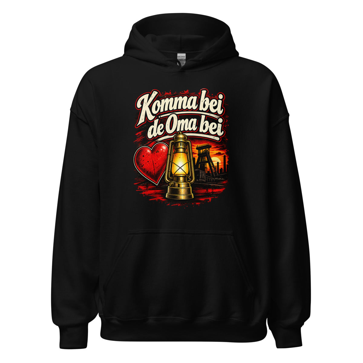 Komma bei de Oma bei – Hoodie – großer Frontdruck