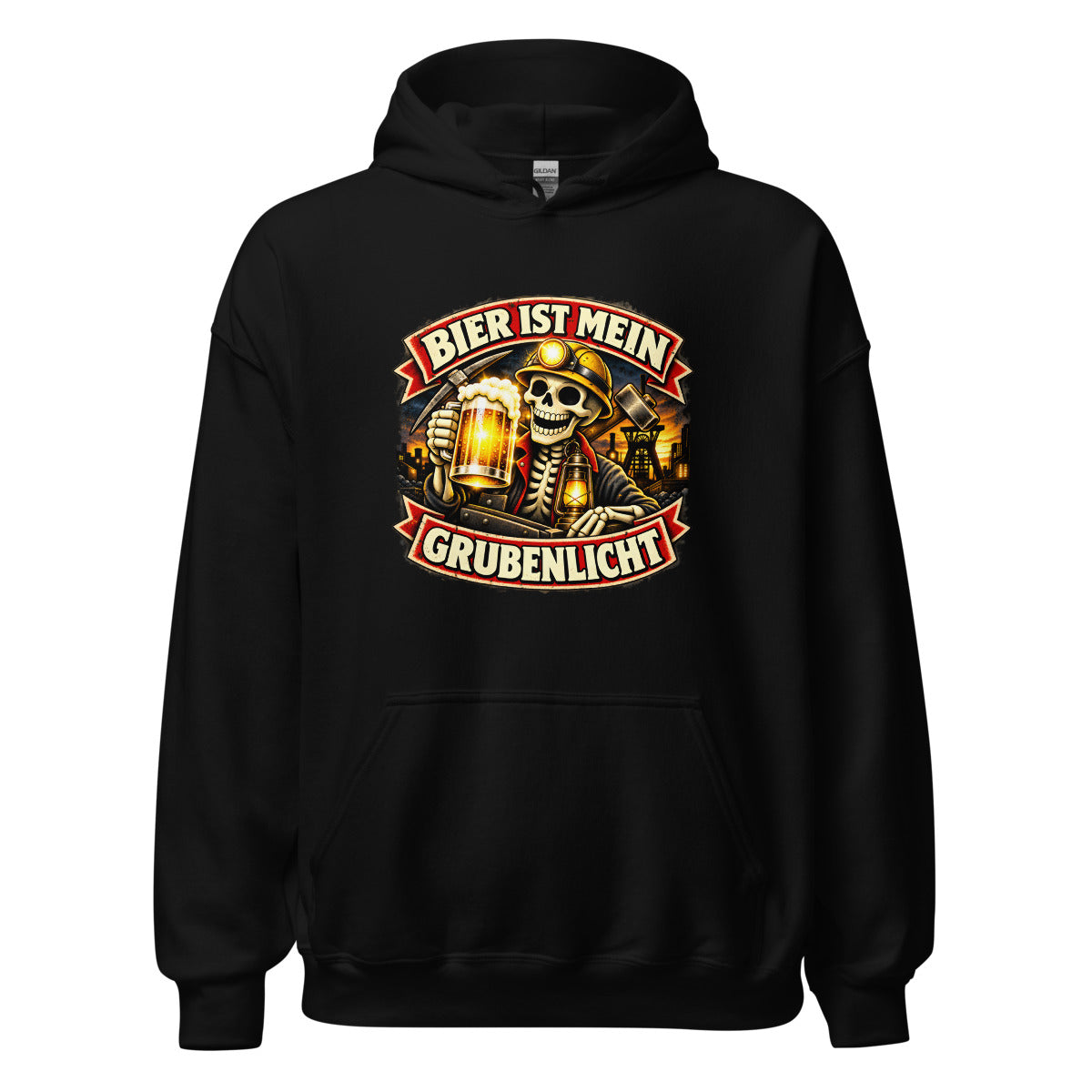 Bier ist mein Grubenlicht – Hoodie – großer Frontdruck