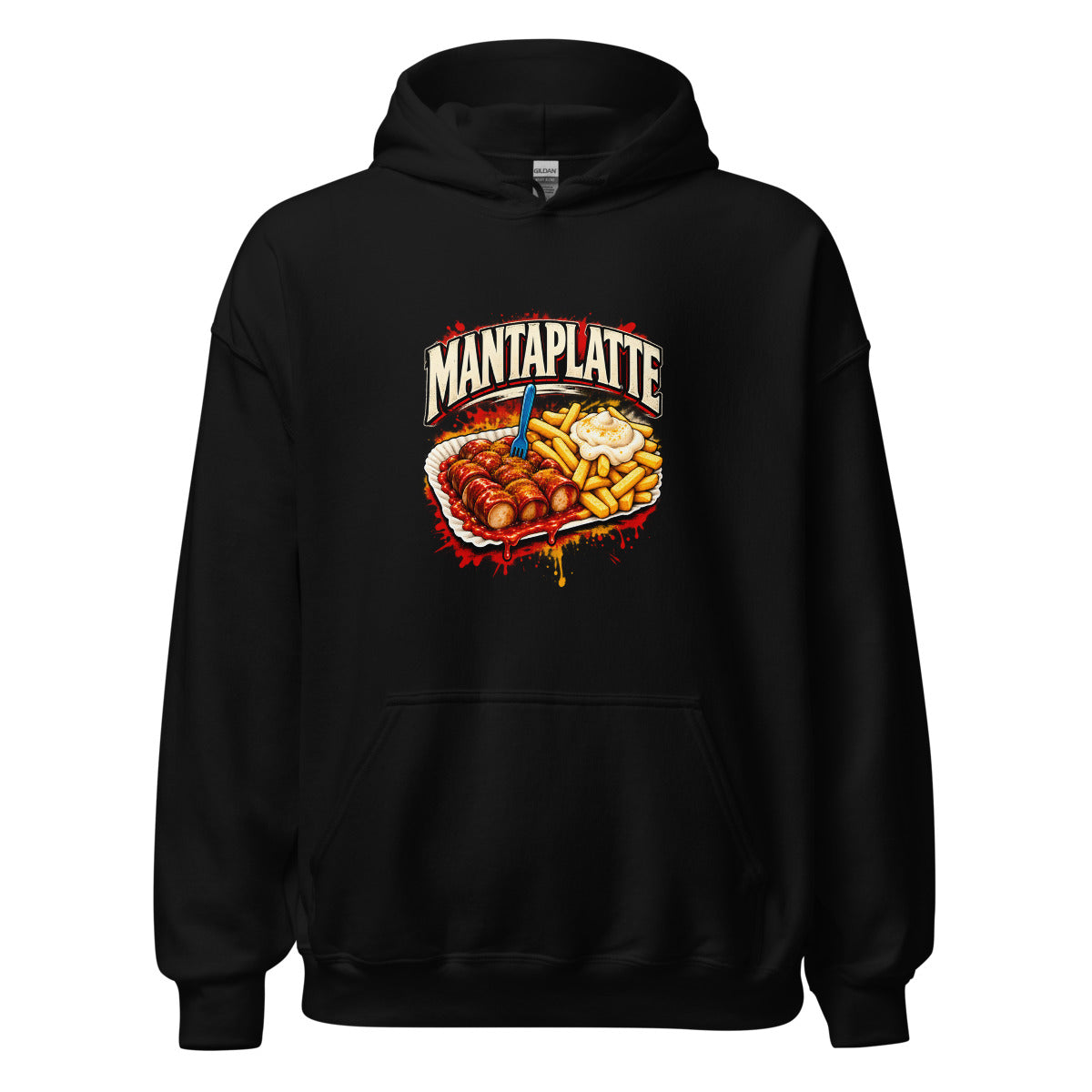 Mantaplatte – Hoodie – großer Frontdruck