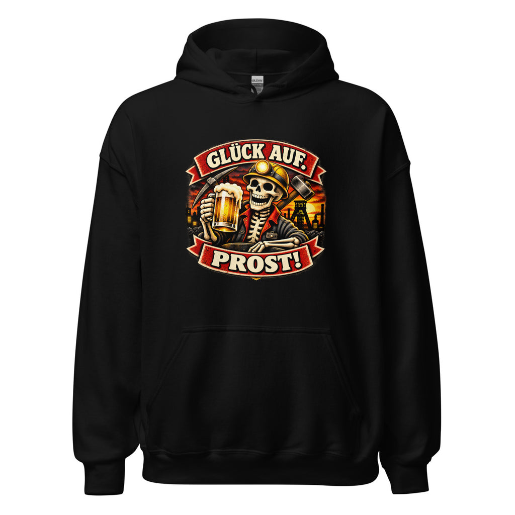 Glück Auf. Prost! – Hoodie – großer Frontdruck