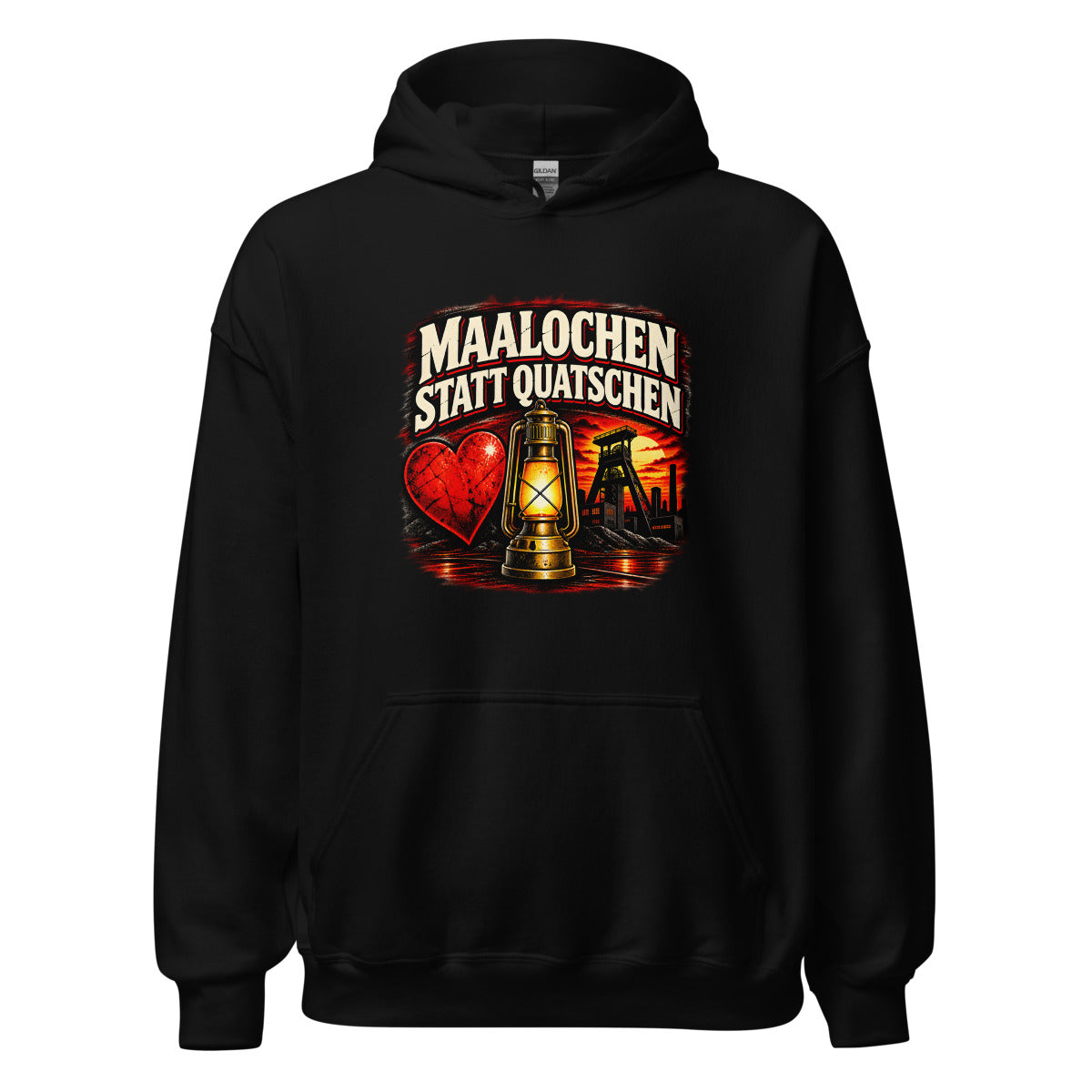 Maalochen statt Quatschen – Hoodie – großer Frontdruck