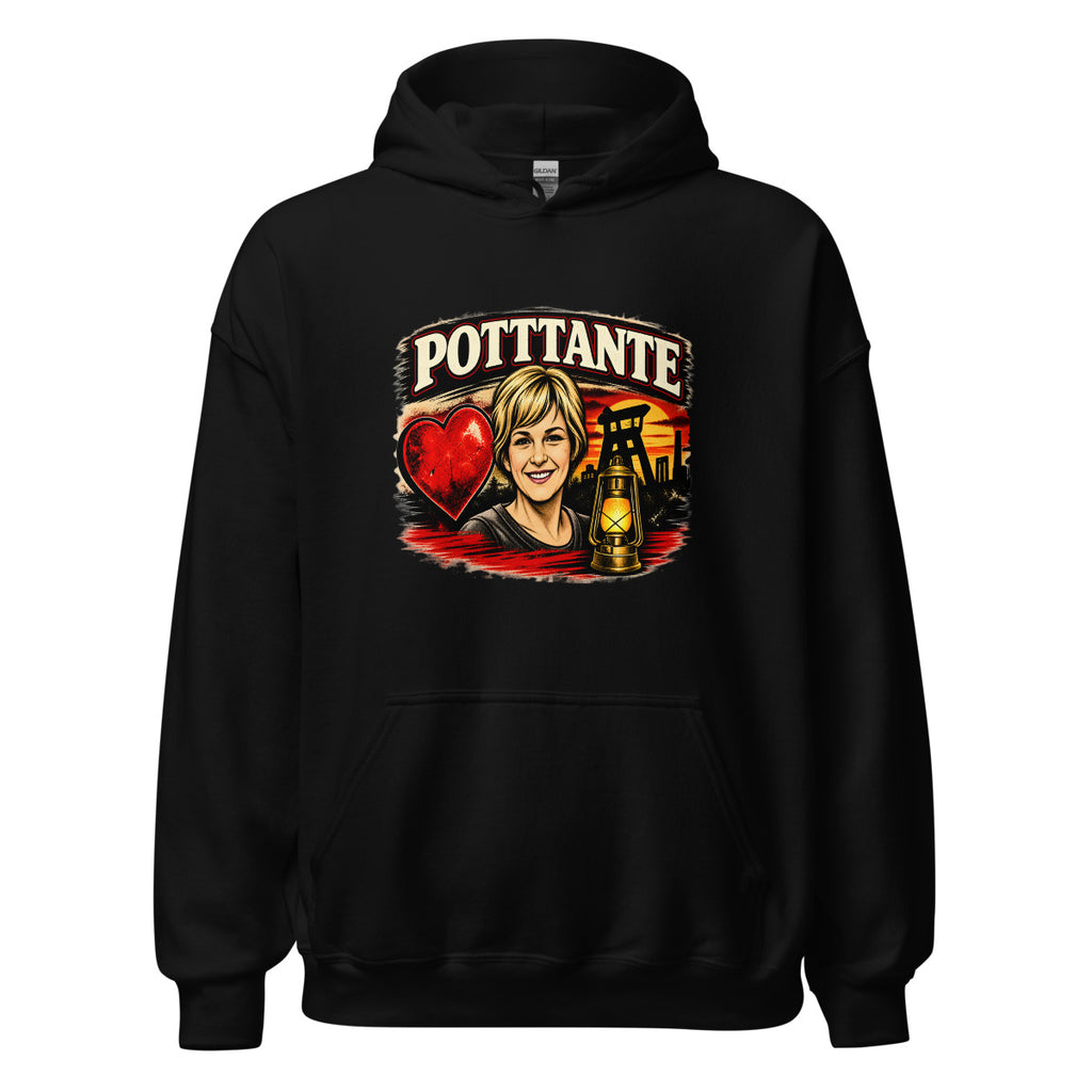 POTTANTE Bergbau Frau mit Laterne – Hoodie – großer Frontdruck