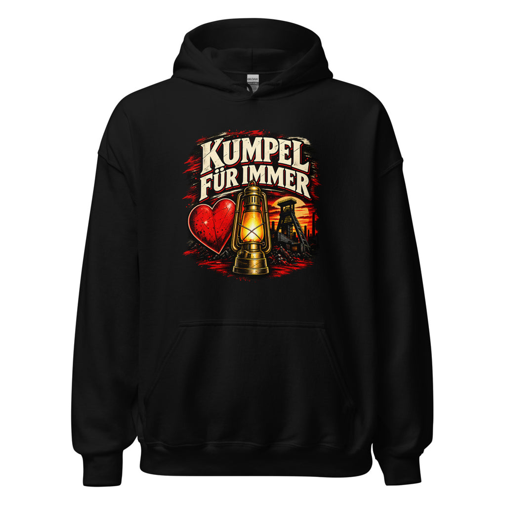 Kumpel für immer mit Bergbau-Motiv – Hoodie – großer Frontdruck
